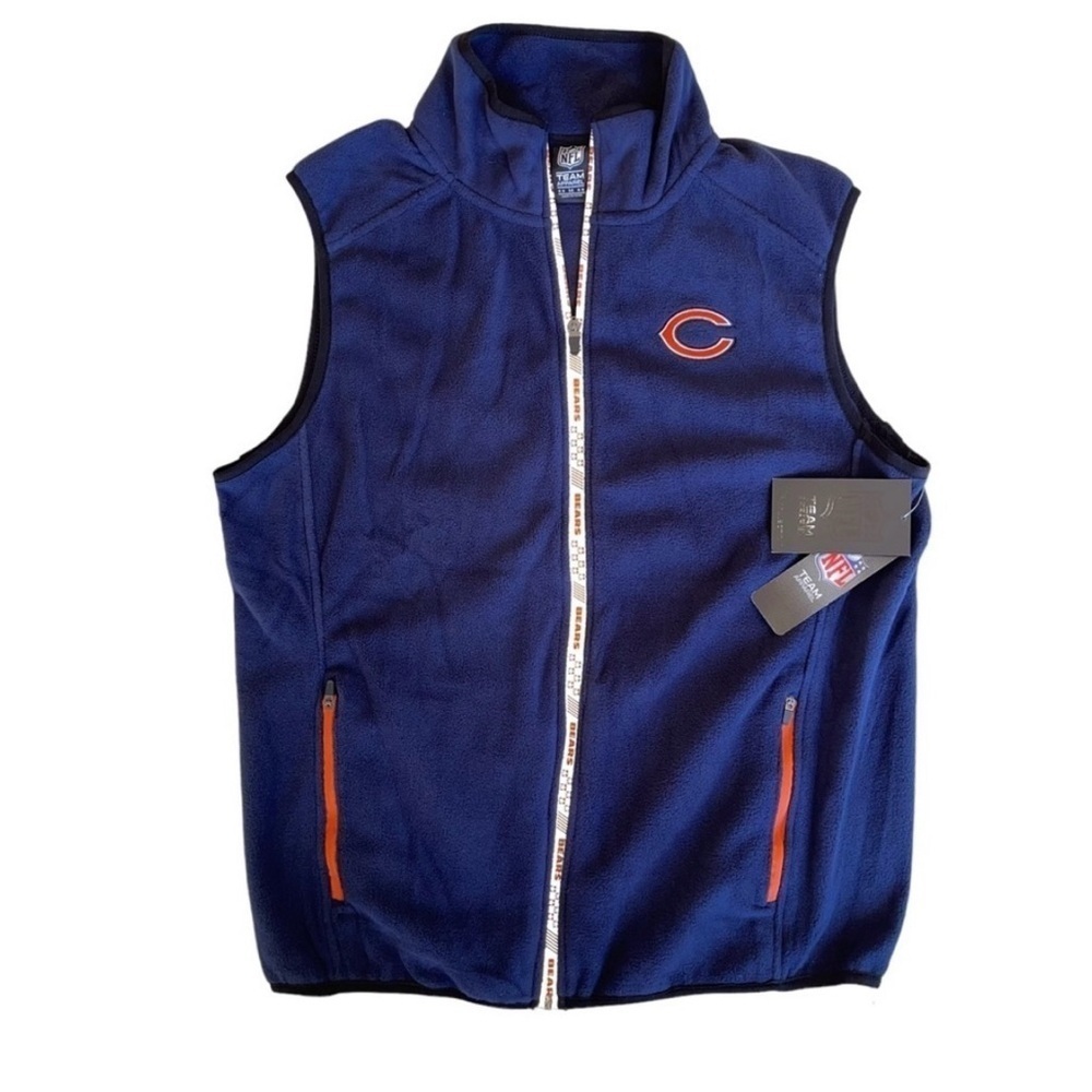 Chicago Bears Men’s Size Small NFL TEAM APPAREL Fleece Blue Vest NWT